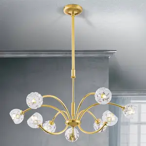 Orion Suspension cristal de plomb Maderno, dorée, 69 cm