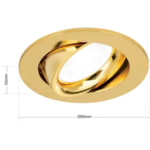 Orion Spot encastré Choice aluminium, inclinable, doréVendu parluminaire