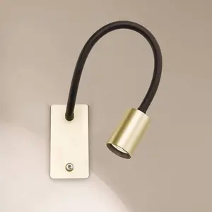 Orion Applique LED Kurt laiton mat avec bras flexVendu parluminaire