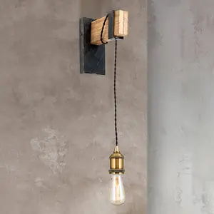 Orion Applique Cellar en bois à 1 lampe pas cher