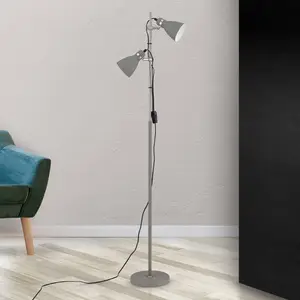 Orion Lampadaire School avec deux spots, grisVendu parluminaire