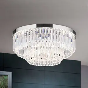 Orion Plafonnier LED Prism chromé, Ø 55 cmVendu parluminaire