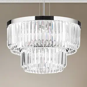 Orion Suspension LED Prism, ronde, Ø 55 cm, chroméeVendu parluminaire