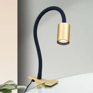 Orion Lampe à pince LED Kurt laiton mat pas cher