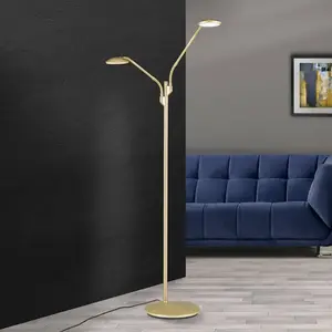 Orion Lampadaire LED Cobra à 2 lampes, laiton-matVendu parluminaire