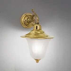 Orion Applique d'extérieur Yard, laiton, verre satiné, E27, IP43Vendu parluminaire