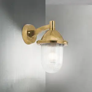 Orion Applique d'extérieur York, laiton, verre rainuré, E27, IP54Vendu parluminaire