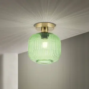 Orion Plafonnier Carneval, vert, Ø 20 cm, verre, E27 pas cher