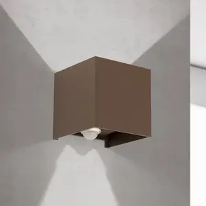 Orion Applique d'extérieur LED Cube-S, corten, métal, capteur
