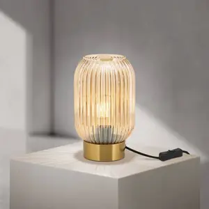Orion Lampe à poser Carneval, ambre, verre, hauteur 23,5 cm, E27 pas cher