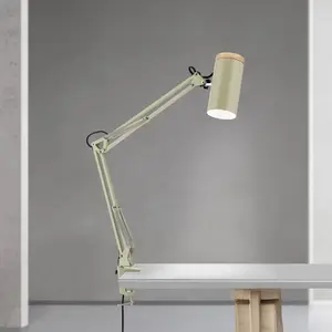 Orion Lampe à poser Gili, vert clair, pince, acier, hauteur 75 cm, E27 pas cher