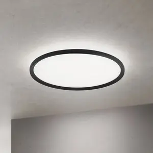 Orion Plafonnier LED Kant, Ø 60 cm noir, CCT métal/plastique pas cher