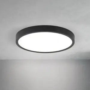 Orion Plafonnier LED Disc, noir Ø 24 cm, CCT métal/plastique pas cher