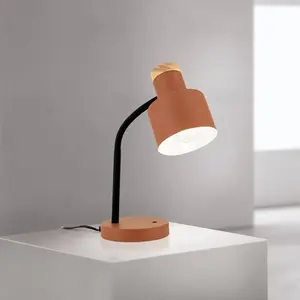Orion Lampe à poser Gili, rouge corail, acier, hauteur 35 cm, E27 pas cher