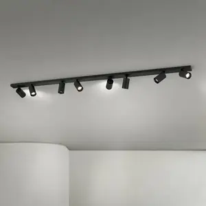 Orion Spot pour plafond Sean, noir, à 8 lampes, acier, aluminium, GU10Vendu parluminaire
