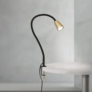 Orion Lampe à poser Dotty, couleur laiton, hauteur 65 cm, pince, GU10 pas cher