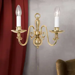 Orion Applique Imke en laiton à deux lampes pas cher