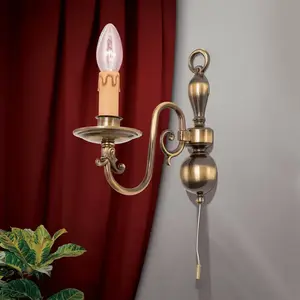 Orion Applique Imke 1 lampe laiton ancien foncé patiné pas cher