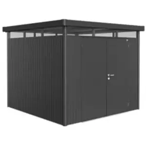 Abri de jardin métal Biohort HighLine H4 gris foncé double porte surface totale 7.56 m² pas cher