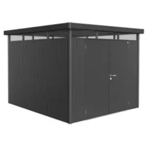 Abri de jardin métal Biohort HighLine H5 gris quartz double porte surface totale 8.66 m² pas cher