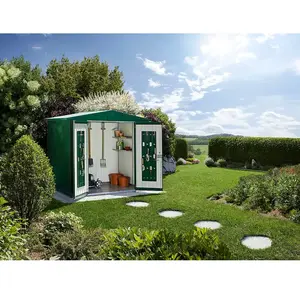 Abri de jardin métal Biohort Europa T4 vert foncé surface totale 5.56 m² pas cher