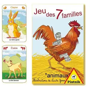 Comparateur de prix : Cartes - Jeu De 7 Familles Animaux PIATNIK Multicolore