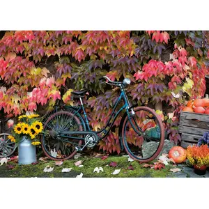 Piatnik- Puzzle de 1000 pièces-Impressions d'automne avec vélo rétro, 5582 pas cher