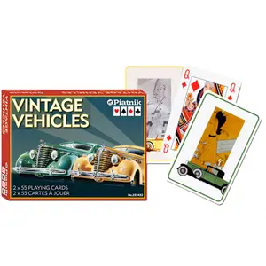 Comparateur de prix : Piatnik Set de 2 jeux de 55 cartes : Vintage Vehicules