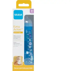 Biberon 2eme âge - MAM - Easy Active - Bleu - 330ml - Tétine ultra-douce