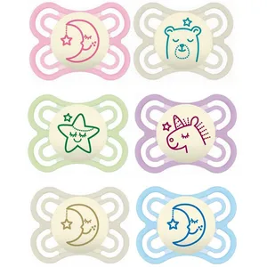 Comparateur de prix : MAM Sucette Perfect Nuit - 2-6+m - Décor - Silicone - Bte stérilisation X2