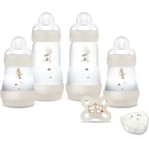 Comparateur de prix : Mam Coffret Naissance - Sable - 4 Biberons + 1 Sucette + 1 Boîte Doseuse