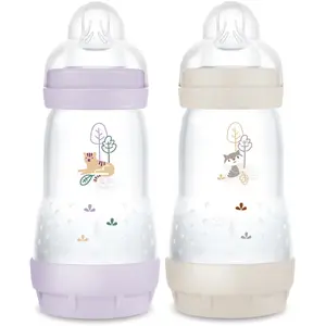 Comparateur de prix : Mam Biberon Esac- 260Ml Lilas + Sable Tétine Débit 2 2 x 260ml