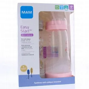 MAM Lot 2 Biberon Easy Start Anti-colique Nature - 320 ml - Blush