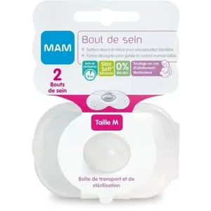 Comparateur de prix : Mam Bout de sein Taille M - Silicone - Bte stérilisation X2
