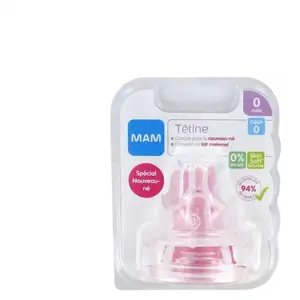 Comparateur de prix : MAM Accessoires pour Biberons Tétine Silicone Débit 0 +0m 2 unités