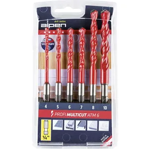 Comparateur de prix : Alpen MultiCut 0000100802100 carbure de tungstène Jeu de forets polyvalents 6 pièces 1/4 (6,3 mm) 1 pc(s)