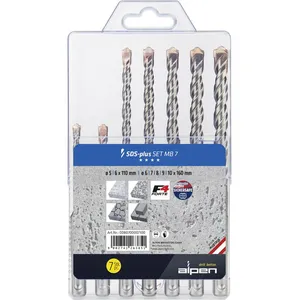 Comparateur de prix : Alpen - jeu de forets pour béton 0080700007100 acier 5 mm, 6 mm, 7 mm, 8 mm, 9 mm, 10 mm 1 set
