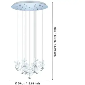 EGLO Stars Of Light Suspension LED Pianopoli chrome Ø 50 cmVendu parluminaire