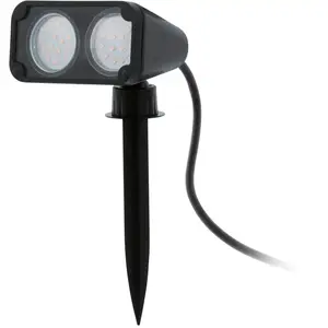 Comparateur de prix : EGLO Luminaire à piquer extérieur plastique noir nema 1 gu10 2x2,8w 409631