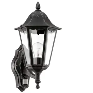 Comparateur de prix : Eglo EGLO Lampe murale extérieur ""Navedo"" avec détecteur 60 W Noir