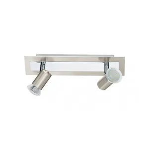 Spot Rougetelo nickel mat, chrome 2x5w - EGLO L... pas cher