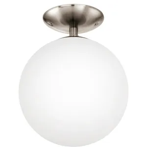 EGLO Plafonnier RONDO 1 ampoule nickel satiné pas cher