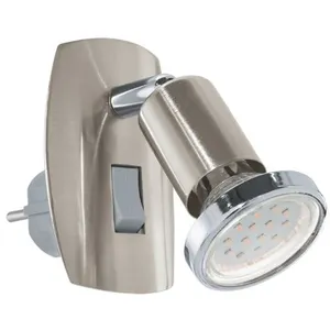 Comparateur de prix : Eglo Lampe prise électrique mini h10 cm - nickel