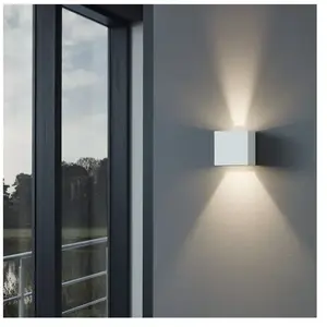 Comparateur de prix : EGLO Applique murale Up&Down blanc 105x105mm 2x3.3W led, 2x340lm, LF830, IP54, skii