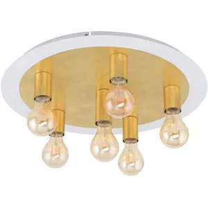 Comparateur de prix : EGLO Plafonnier LED Passano à 6 lampes doré