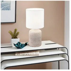 Comparateur de prix : Lampe de table BELLARIVA 1 ampoule creme-blanc Diamètre : 15Cm