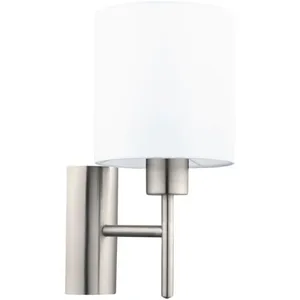Comparateur de prix : Eglo Applique en textile PASTERI 1 ampoule nickel satiné hauteur 30.5 Cm