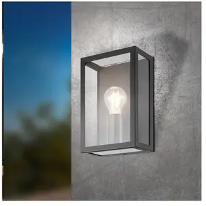 Comparateur de prix : EGLO Lumière extèrieur Applique murale 1 ampoule E27 noir-KLAR 'ALAMONTE 1'