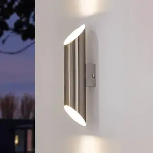 Comparateur de prix : Applique murale LED d'extérieur EGLO Agolada 2x3,7 W Argenté