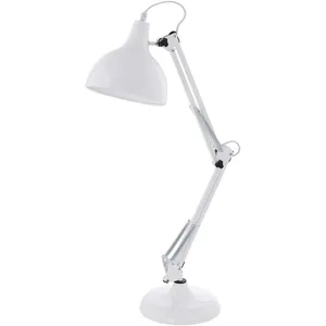 EGLO Lampe de bureau BORGILLIO 1 ampoule blanc pas cher